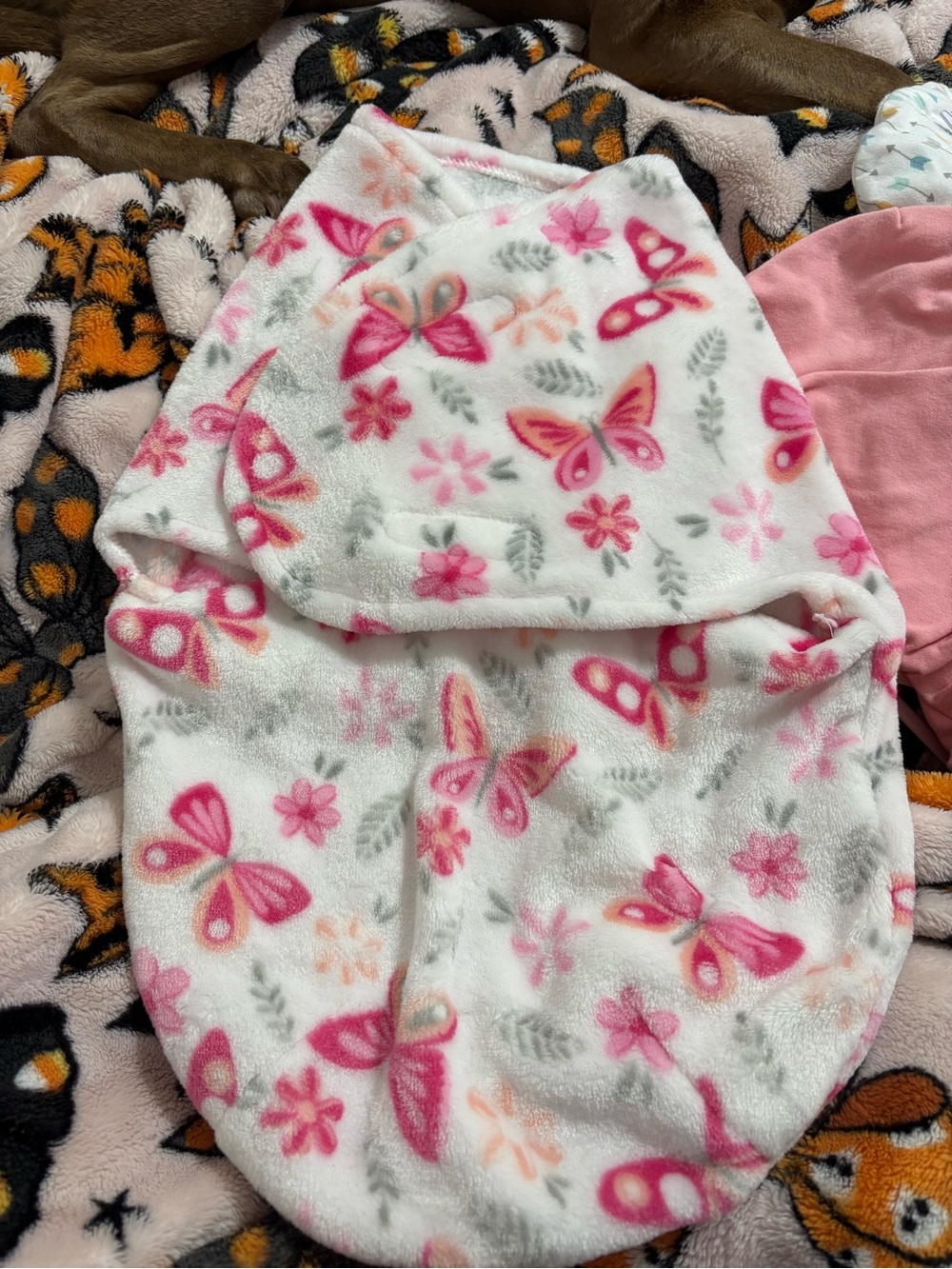 Pink Butterfly Hooded Sleep Sack for Kids